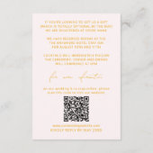 Minimale Blush Pink & Yellow Details Kaart & QR-co (Achterkant)
