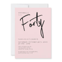 Minimale Blush Roze 40e Veertigste Verjaardag