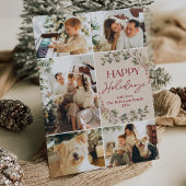 Minimale Blush Roze 5 Foto's Gelukkig Kerstkaart