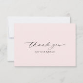 Minimale Blush Roze Eenvoudige Elegante Moderne Za Bedankkaart (Voorkant)