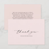 Minimale Blush Roze Eenvoudige Elegante Moderne Za Bedankkaart (Voorkant / Achterkant)