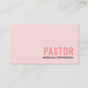 Minimale Blush Roze Logo QR Code PASTOR Visitekaartje