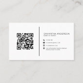 Minimale Blush Roze QR-code Modern Professional Visitekaartje (Achterkant)