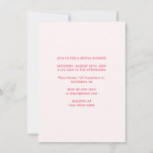 Minimale Blush roze & Red Photo Vrijgezellenfeest  Kaart (Achterkant)