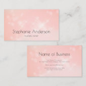 Minimale Blush Roze Subtiele Bokeh Contact Visitekaartje (Voorkant / Achterkant)