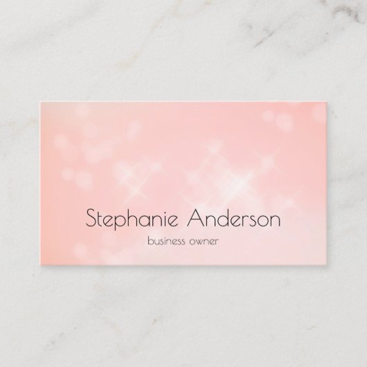 Minimale Blush Roze Subtiele Bokeh Contact Visitekaartje (Voorkant)