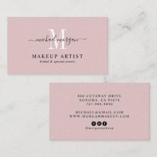Minimale Blush Roze Visagist Visitekaartje