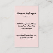 Minimale Blush Roze Zwarte Script Foto Wimpers Visitekaartje (Achterkant)