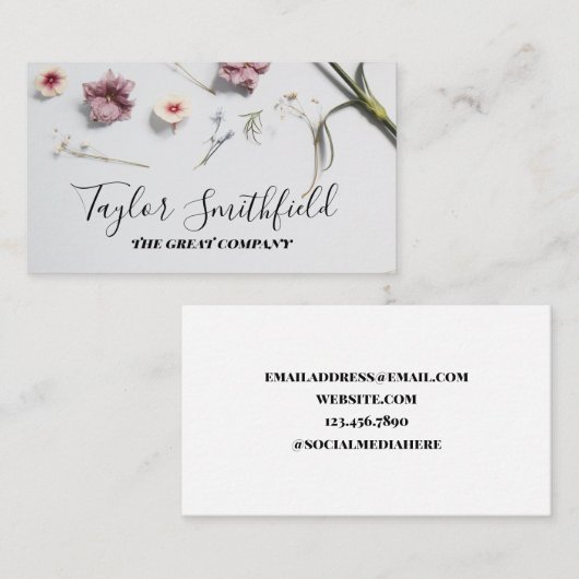 Minimale bodemafvallen visitekaartje (Voorkant / Achterkant)