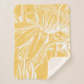 Minimale bodemlijn Tekening geel Sherpa Deken (Voorkant)