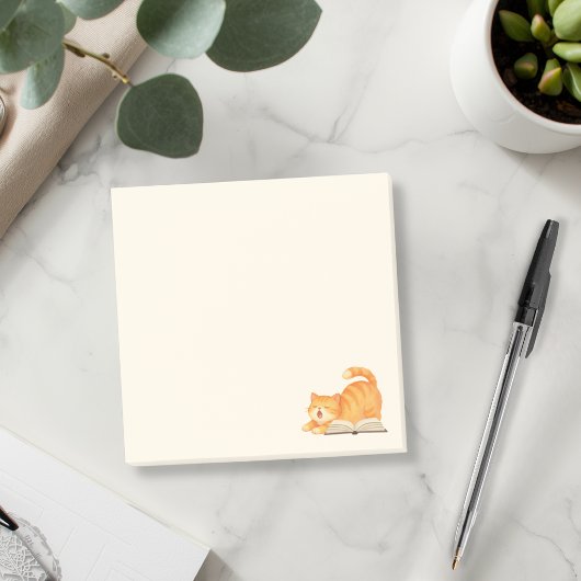 Minimale Boeklievende Oranje Kat  Post-it® Notes