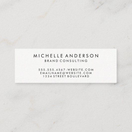 Minimale boetstekst mini visitekaartje (Achterkant)