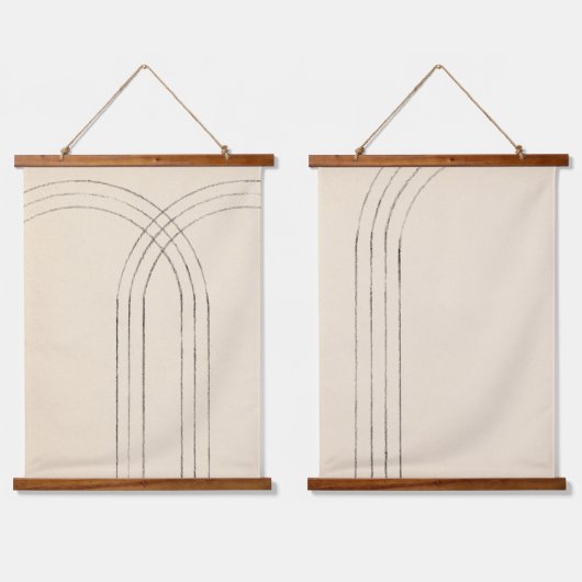 Minimale bogen hangend wandkleed (Dubbel)