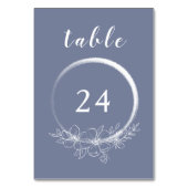 Minimale Boheemse Blauwe Tafelnummerkaart Kaart (Achterkant)