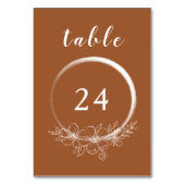 Minimale Boheemse Burnt Sienna Tafelnummerkaart Kaart (Achterkant)