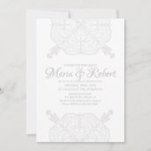 Minimale Boheemse Mandala Kunst Boho Bruiloft Kaart (Voorkant)