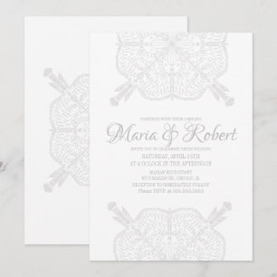 Minimale Boheemse Mandala Kunst Boho Bruiloft Kaart