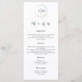 Minimale Boheemse Zwart & Wit Huwelijksmenu's Menu (Voorkant)