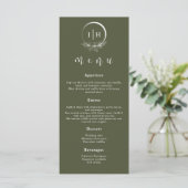 Minimale Bohemen Olive Green Wedding Menus Menu (Staand voorkant)