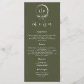 Minimale Bohemen Olive Green Wedding Menus Menu (Voorkant)