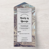 Minimale Bohemische Aarde Tone Abstract Art Weddin All In One Uitnodiging (Binnen)