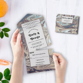 Minimale Bohemische Aarde Tone Abstract Art Weddin All In One Uitnodiging