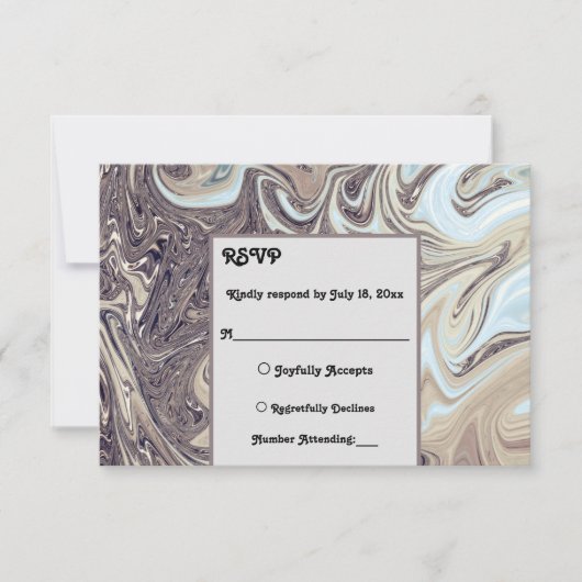 Minimale Bohemische Aarde Tone Abstract Art Weddin RSVP Kaartje (Voorkant)