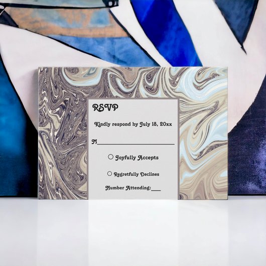 Minimale Bohemische Aarde Tone Abstract Art Weddin RSVP Kaartje