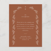 Minimale boho Arch Terracotta Wedding Reception Informatiekaartje (Voorkant)