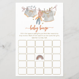 Minimale Boho Baby shower Bingo Flyer