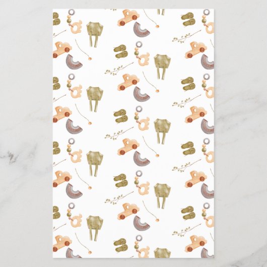 Minimale Boho Baby shower Bingo Flyer (Achterkant)