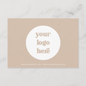 Minimale Boho Beige Aarde Dank u Pakket invoegen Informatiekaartje (Achterkant)