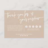 Minimale Boho Beige Earth Dank u Invoegen pakket Informatiekaartje (Voorkant)