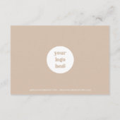 Minimale Boho Beige Earth Dank u Invoegen pakket  Informatiekaartje (Achterkant)