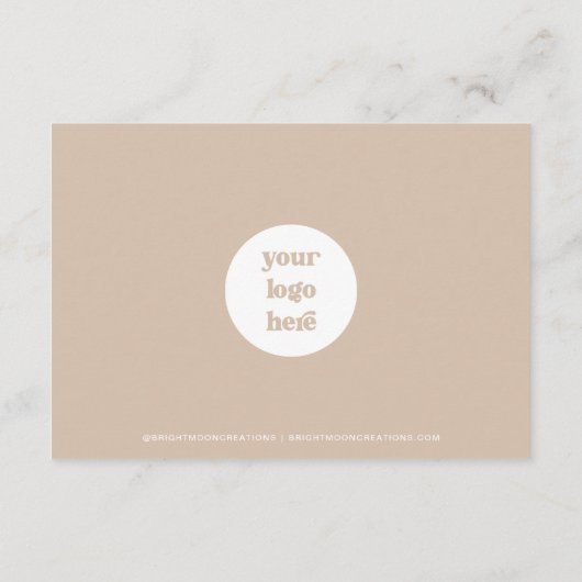 Minimale Boho Beige Earth Dank u Invoegen pakket  Informatiekaartje (Achterkant)