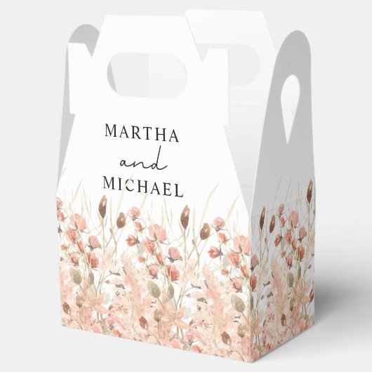 Minimale Boho bloemenbruiloft Bedankdoosjes (Geopend)