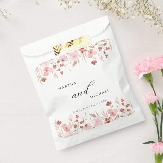 Minimale Boho bloemenbruiloft Bedankzakje (Gezegeld)