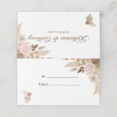 Minimale Boho bloemenbruiloft Plaatskaartje (Buitenkant ongevouwen)