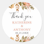 Minimale Boho bloemenbruiloft Ronde Sticker (Voorkant)