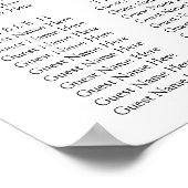 Minimale Boho Bloemenbruiloft Zitkaart Poster (Hoek)