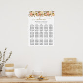Minimale Boho Bloemenbruiloft Zitkaart Poster (Keuken)