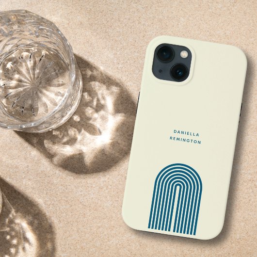 Minimale boho Blue Arch Line Case-Mate iPhone Case