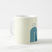 Minimale boho Blue Rainbow Arch Line Koffiemok (Voorkant links)