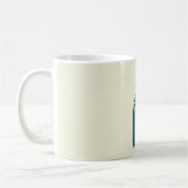 Minimale boho Blue Rainbow Arch Line Koffiemok (Links)