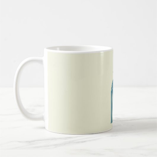 Minimale boho Blue Rainbow Arch Line Koffiemok (Links)