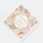 Minimale boho blush ivoor waterverf papieren serve servet (Hoek)