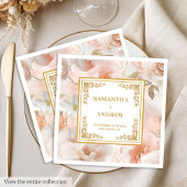 Minimale boho blush ivoor waterverf papieren serve servet