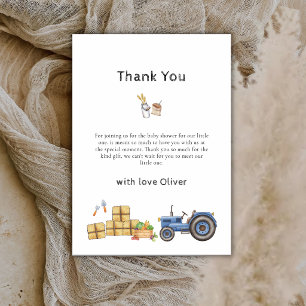 Minimale Boho Boerenmarkt Tractor Baby Shower Bedankkaart