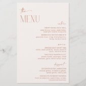 Minimale Boho, Boheemse, Moderne Bruiloft Menu (Voorkant)