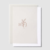 Minimale Boho Botanische bruiloft Vellum Uitnodigingen (Offset)